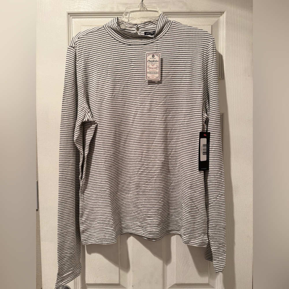 Striped Long Sleeve Top - Black and White